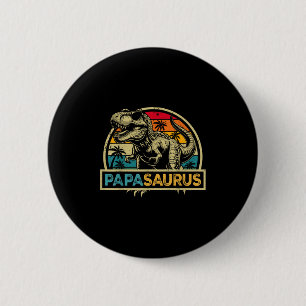 Papasaurus T Rex Dinosaur Papa Saurus Family Match 2 Inch Round Button