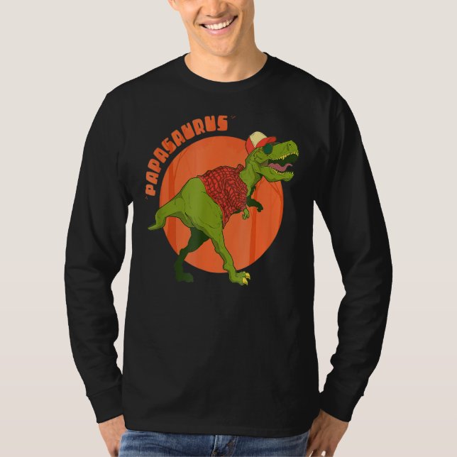 Papasaurus Tee T rex Papa Saurus Dinosaur Grandpa  (Front)