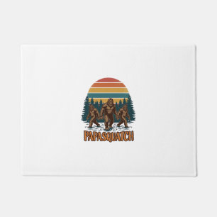 Papasquatch Bigfoot Vintage Sunset Vector Design_1 Doormat