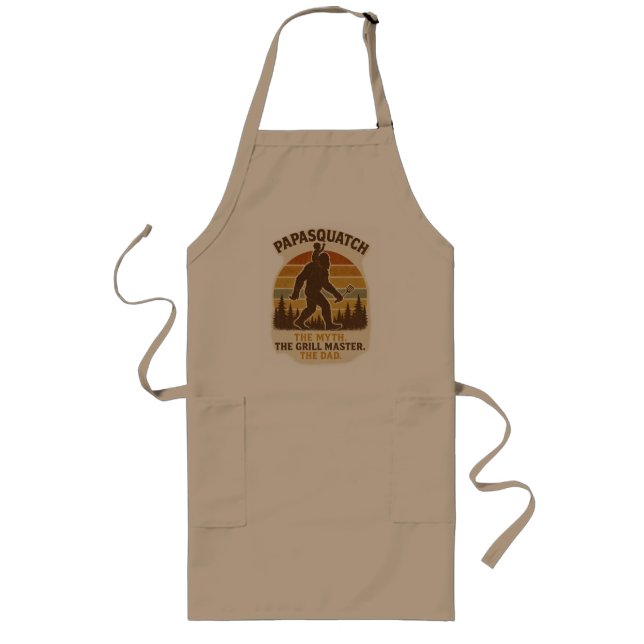 Papasquatch – The Myth. The Grill Master. The Dad. Long Apron (Front)