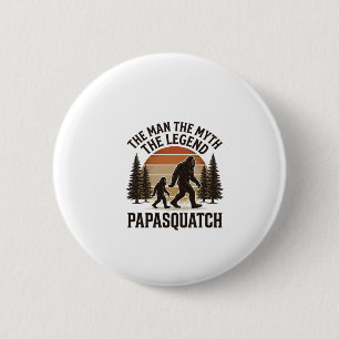 Papasquatch Vintage Bigfoot Dad Shirt Design_1 2 Inch Round Button