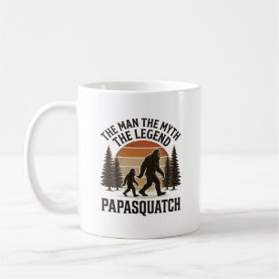 Papasquatch Vintage Bigfoot Dad Shirt Design_1 Coffee Mug