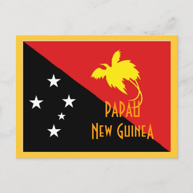 Papau New Guinea flag Postcard (Front)