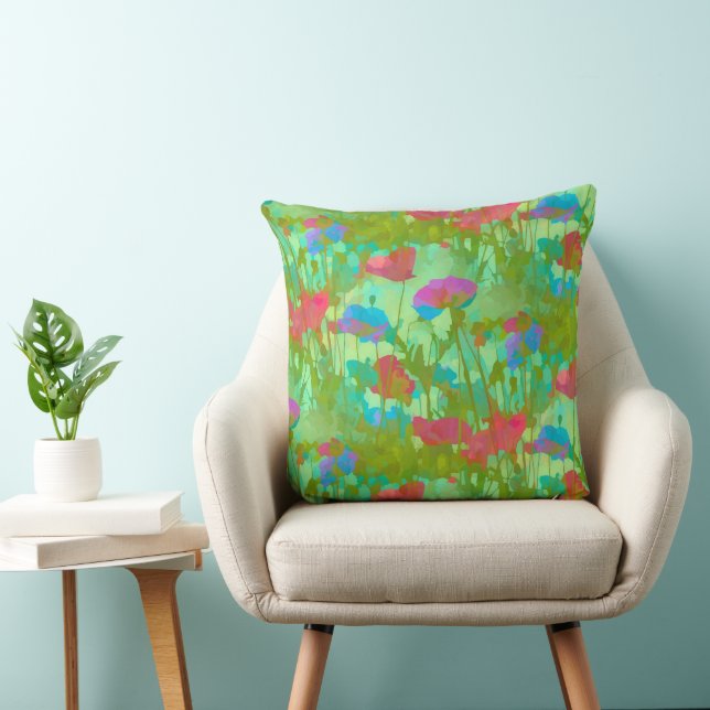 Papaver Palette Throw Pillow (Chair)