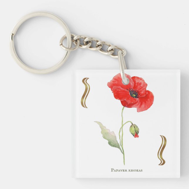Papaver rhoeas  keychain (Front)