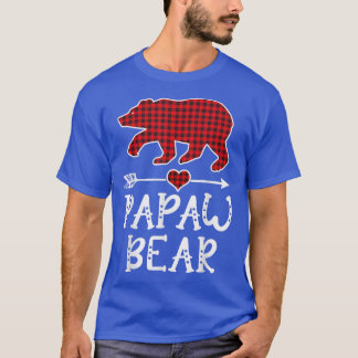 Papaw Bear Funny Pajama Red Plaid 1635 T-Shirt