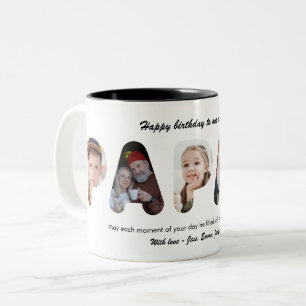 Papaw Custom Photo Collage Personalized Grandpa Two-Tone Coffee Mug