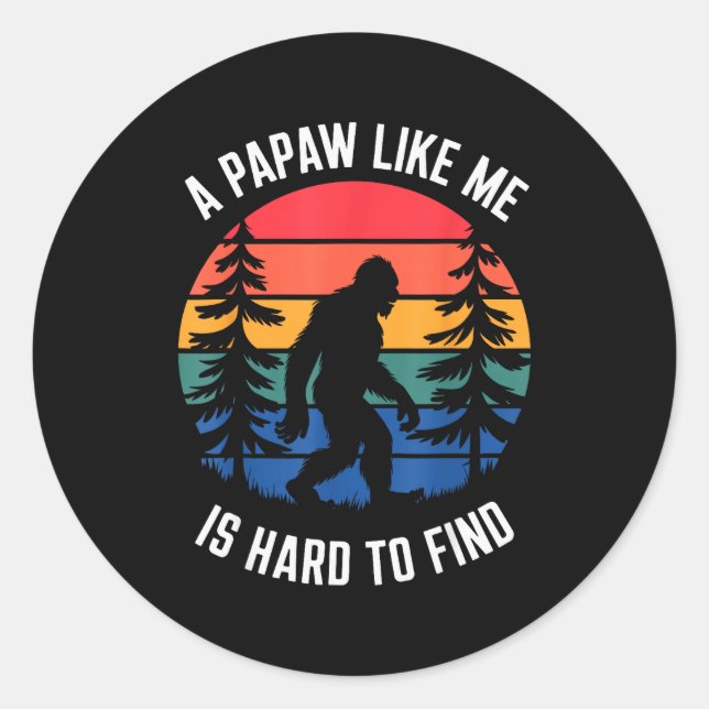 Papaw Design For Grandpa From Grandkids Father's D Classic Round Sticker (Front)