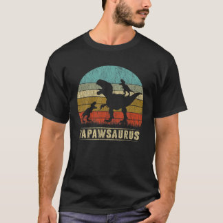 Papaw Dinosaur Papawsaurus 2 Two Kids Father's Day T-Shirt