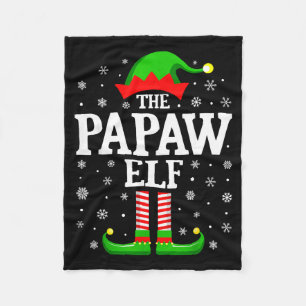 Papaw Elf Funny Christmas Family Matching  Fleece Blanket