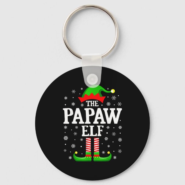Papaw Elf Funny Christmas Family Matching  Keychain (Front)