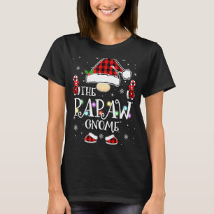 Papaw Gnome Buffalo Plaid Matching Family Christma T-Shirt