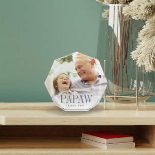 Papaw Grandpa Year Established Photo Block