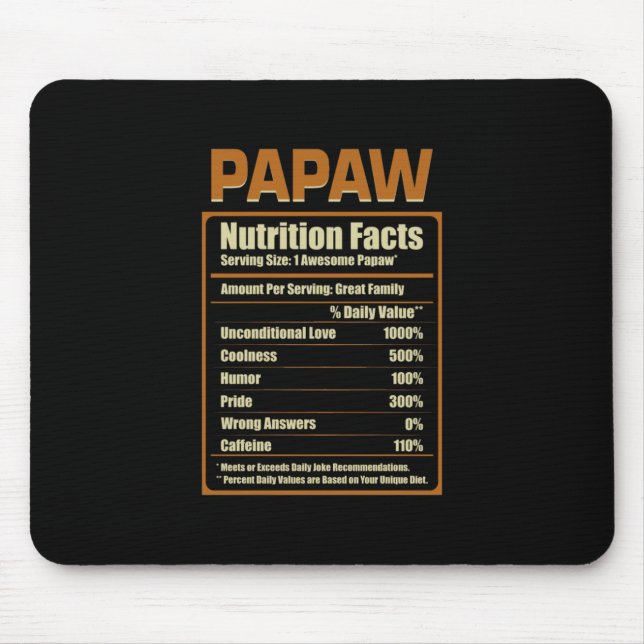 Papaw Nutrition Facts Unconditional Love Mouse Pad (Front)