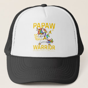 Papaw Of A Warrior Childhood Cancer Awareness Trucker Hat