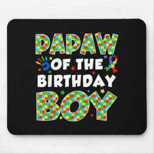 Papaw of the bday boy autism awareness puzzle mouse pad