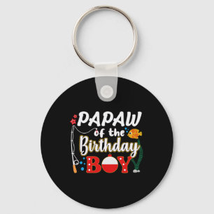 Papaw Of The Birthday Boy Fishing Family Matching Keychain
