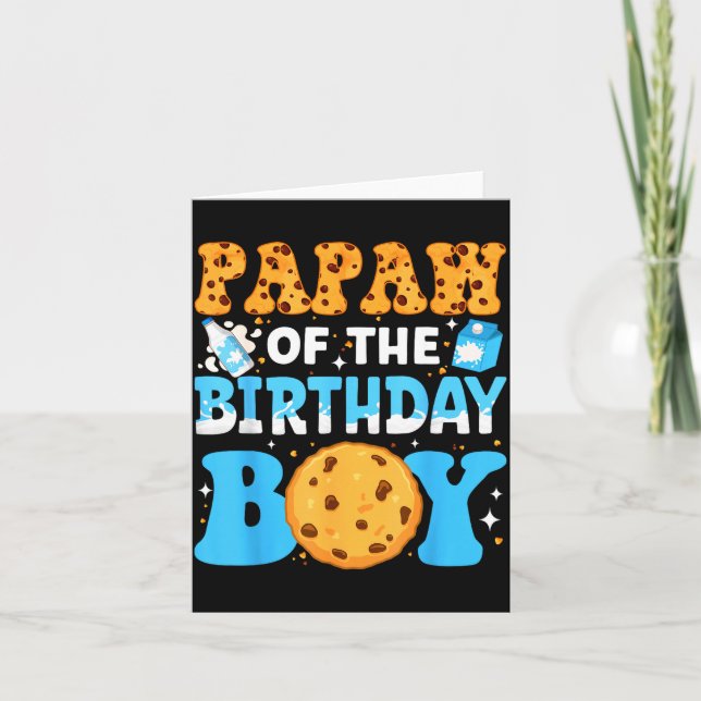 Papaw Of The Birthday Boy Milk And Cookies 1st Bir Card (Front)