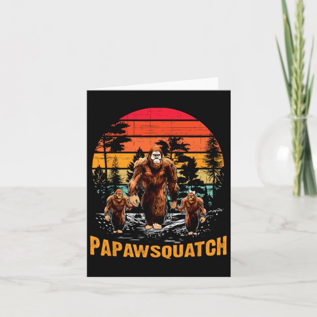 Papaw Squatch Funny Bigfoot Dad Sasquatch Yeti Ret Card (Front)