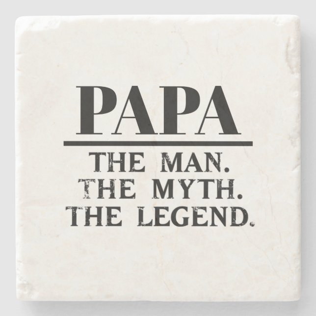 Papaw The Man Myth Legend Fathers Day Stone Coaster (Front)