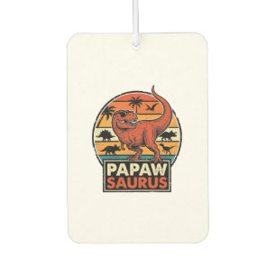 Papawsaurus Retro Dinosaur Sunset Vector Design_1 Air Freshener