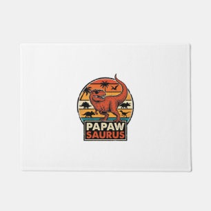 Papawsaurus Retro Dinosaur Sunset Vector Design_1 Doormat