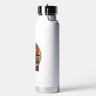 Papawsaurus Retro Dinosaur Sunset Vector Design_1 Water Bottle