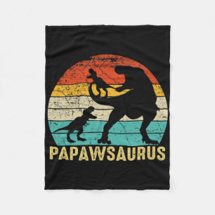 Papawsaurus Rex Papaw Dinosaur 2 Kids Fathers Day  Fleece Blanket