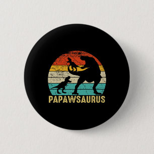 Papawsaurus Rex Papaw Dinosaur 2 Kids Fathers Day Inch Round Button