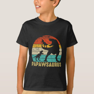 Papawsaurus Rex Papaw Dinosaur 2 Kids Fathers Day  T-Shirt