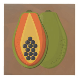 Papaya Faux Wrapped Canvas Print