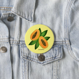 Papaya Fruit 3 Inch Round Button