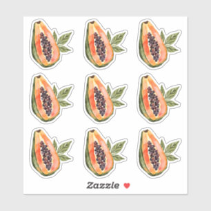 Papaya Fruit Watercolor