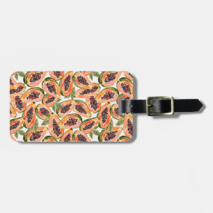 Papaya Fruit Watercolor Luggage Tag