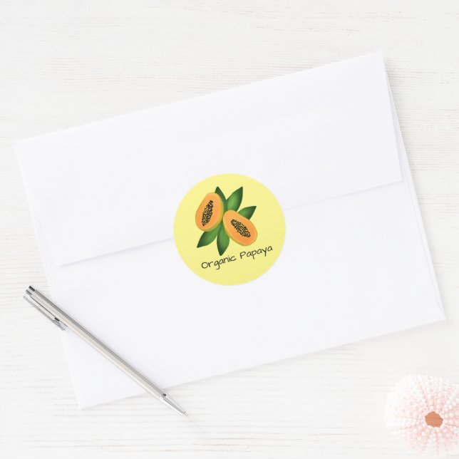 Papaya Fruit Wrapping Paper Classic Round Sticker (Envelope)