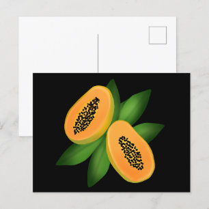 Papaya Fruit Wrapping Paper Postcard