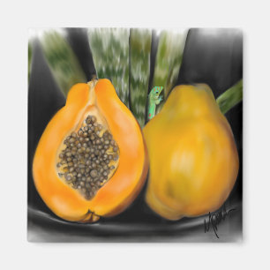 Papaya Gecko Magnet