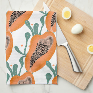 Papaya Hand  Tropical Fruit   Pattern Kitchen Towel