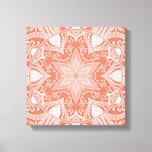 Papaya Mandala Canvas Print