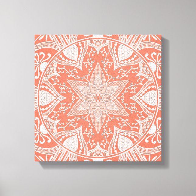 Papaya Mandala Canvas Print (Front)