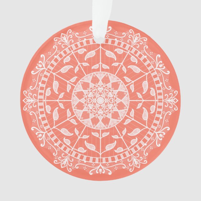 Papaya Mandala Ornament (Front)