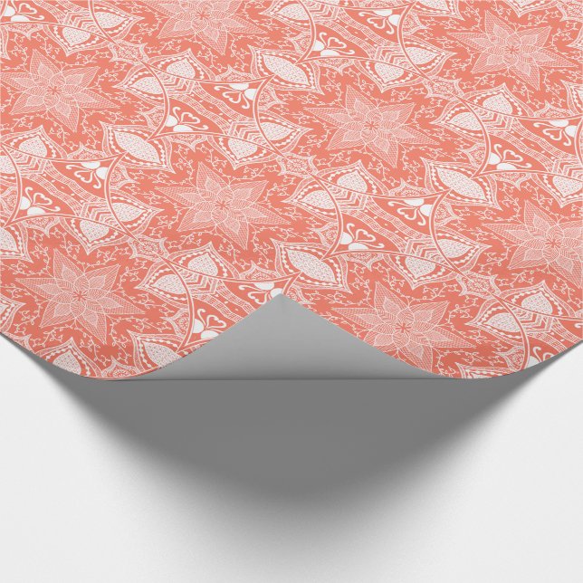 Papaya Mandala Wrapping Paper (Corner)