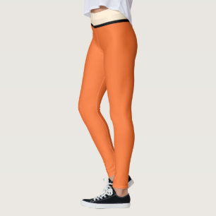 Papaya Orange Black Leggings