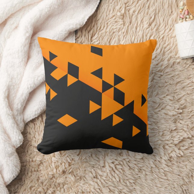 Papaya Orange livery Throw Pillow (Blanket)