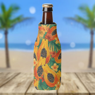 Papaya Paradise | Tropical Watercolor Fruit Bottle Cooler