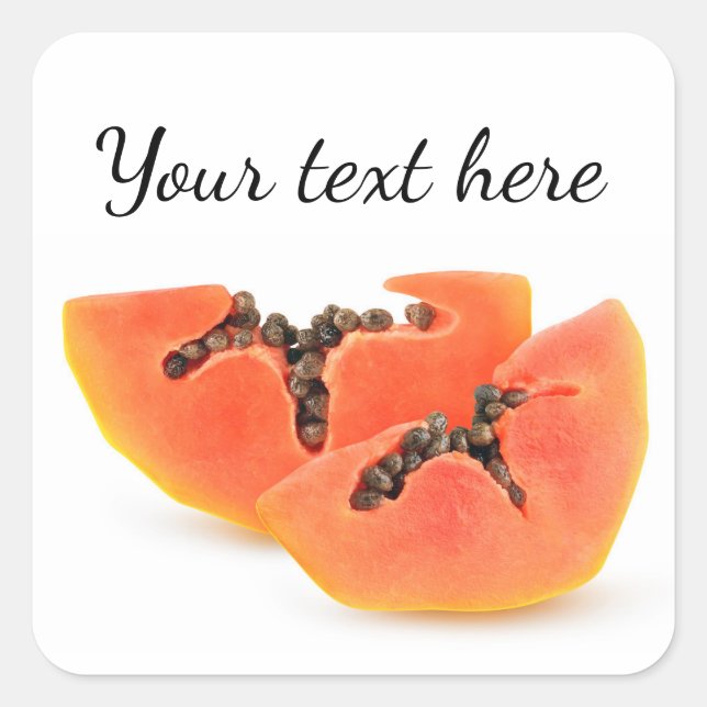 Papaya pieces square sticker (Front)