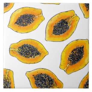 Papaya slices tile