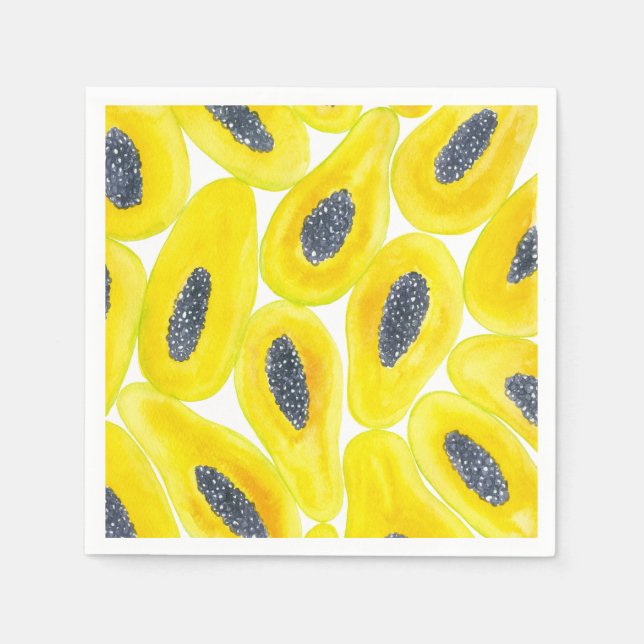 Papaya slices watercolor napkin (Front)