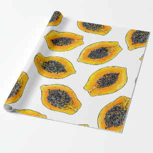 Papaya slices wrapping paper