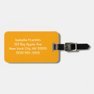 Papaya Solid Colour Cute Minimalist Luggage Tag